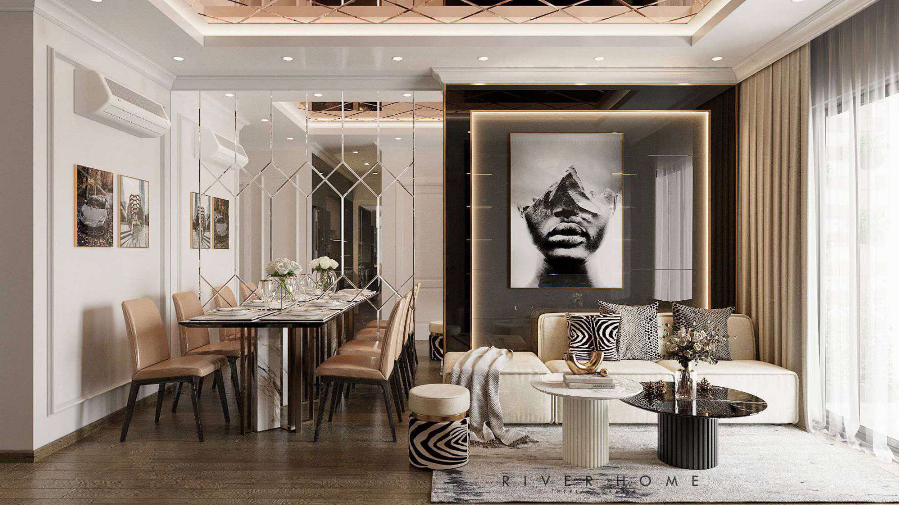 Thiết kế chung cư 70m2 phong cách luxury - La Fortuna Vĩnh Yên