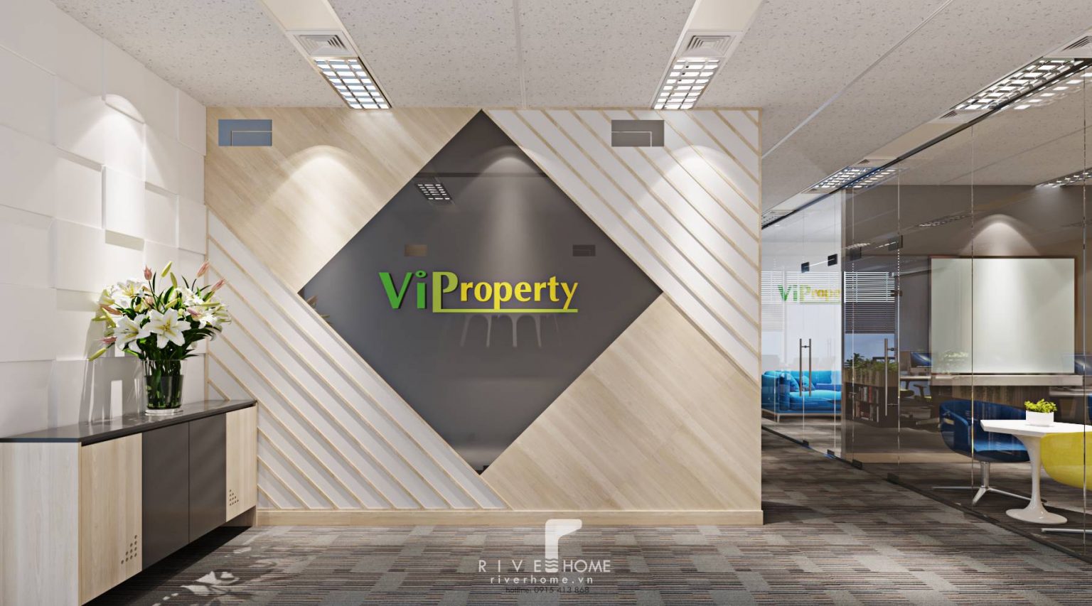 Nội thất văn phòng ViPropety 118m2 với sự hiện đại và năng động