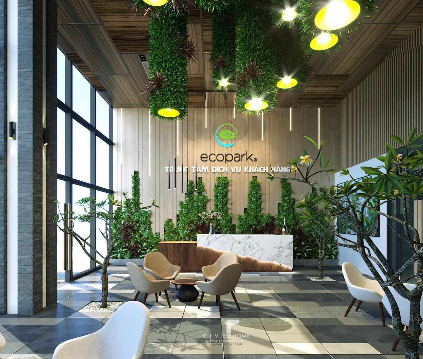 thiết kế văn phòng xanh Ecopark