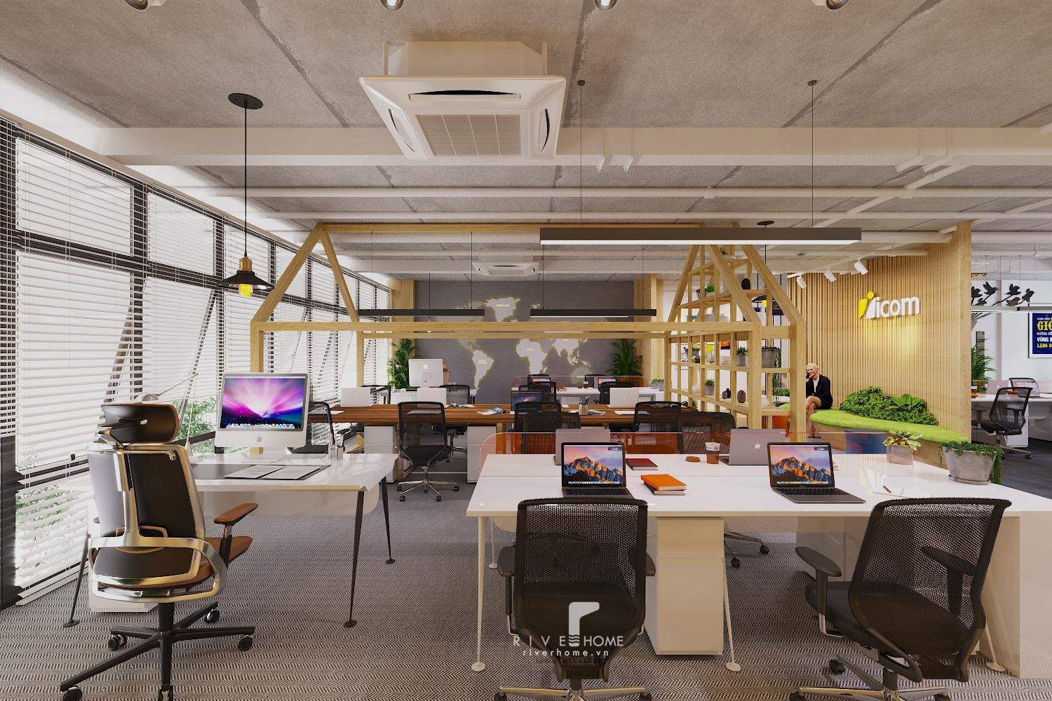 Thiết kế văn phòng Icom hiện đại và sáng tạo - xu hướng mới cho không gian làm việc