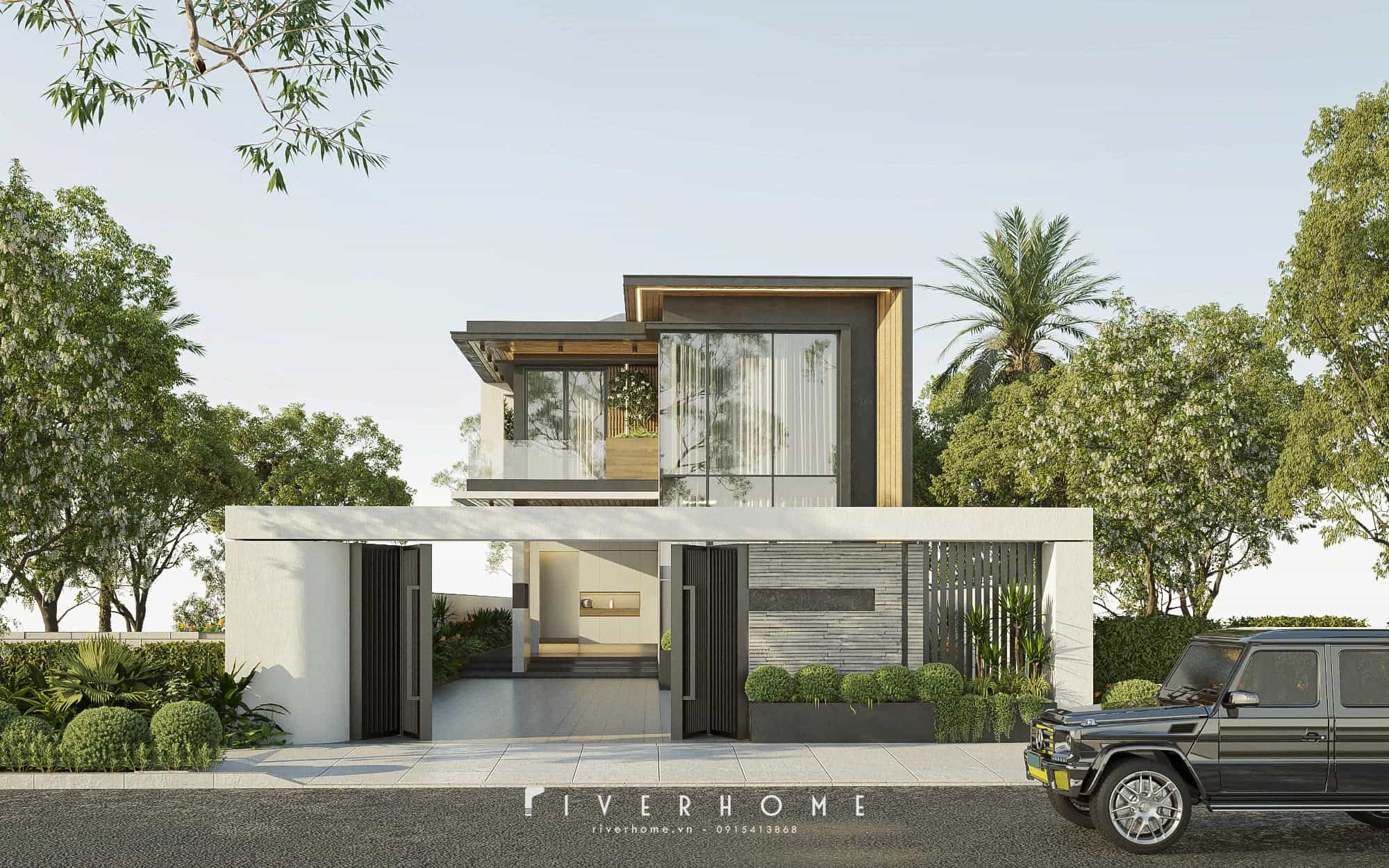 Thiết kế kiến trúc biệt thự 300m2 gia đình Hiếu Oanh tại Hà Nam