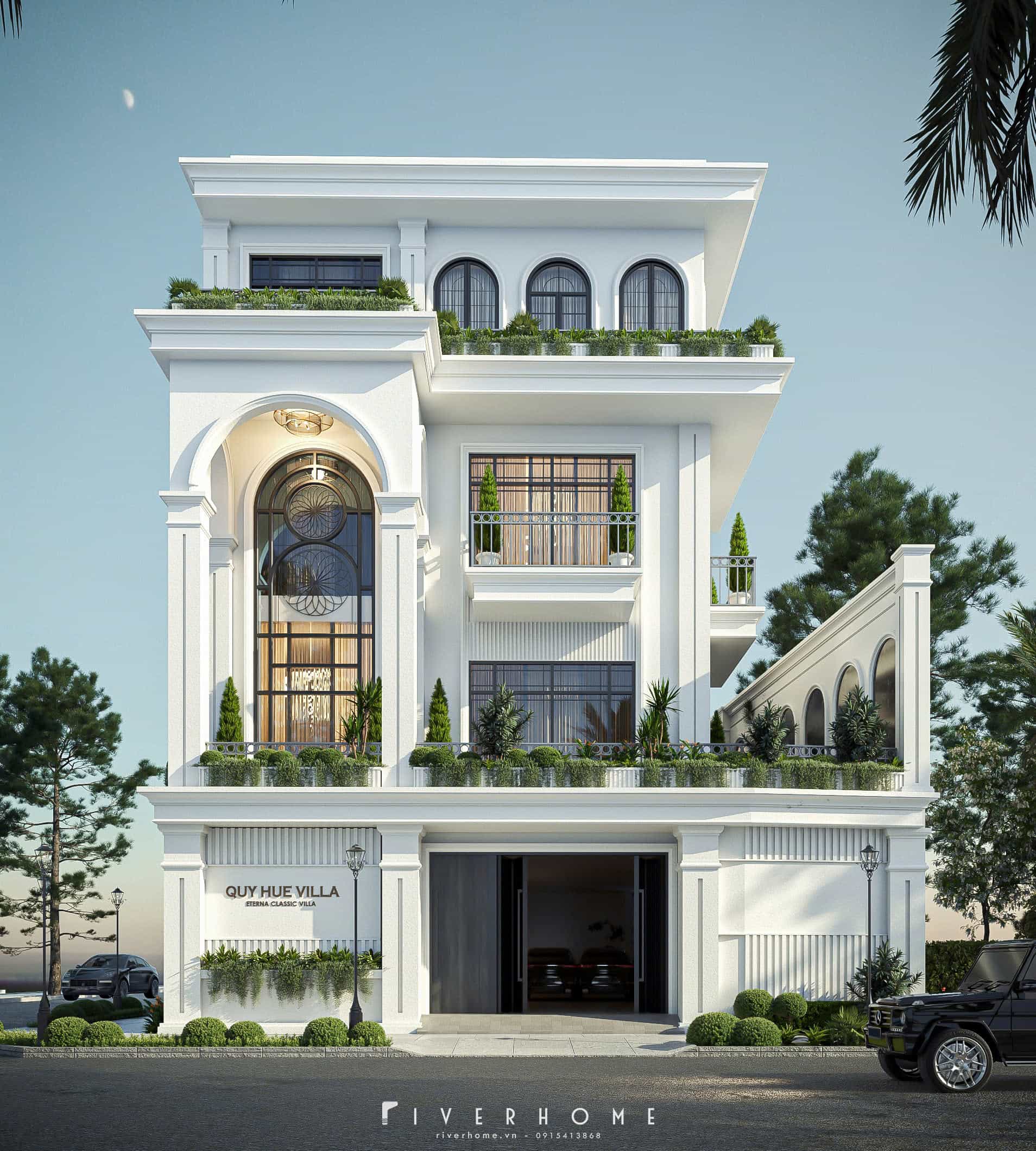 Thiết kế kiến trúc biệt thự phong cách Neo classic tại Vĩnh Phúc